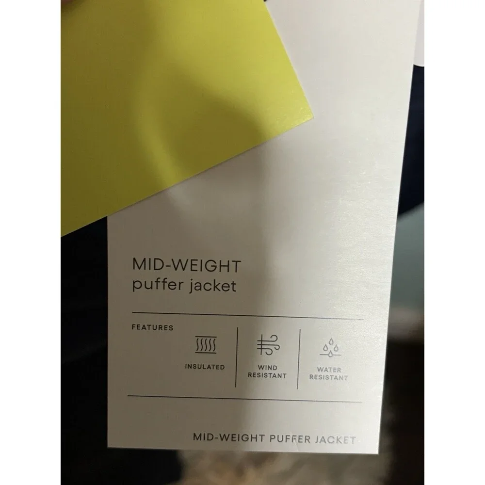 New Mens Puffer Jacket w/ 3M Thinsulate All in Motion Navy Blue Sz M Retail $55